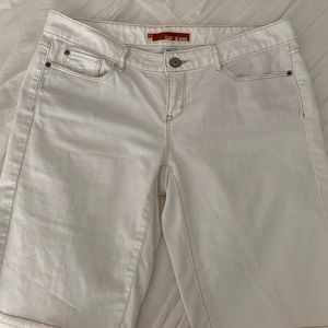 Gap Pedal Pusher Frayed White Jeans